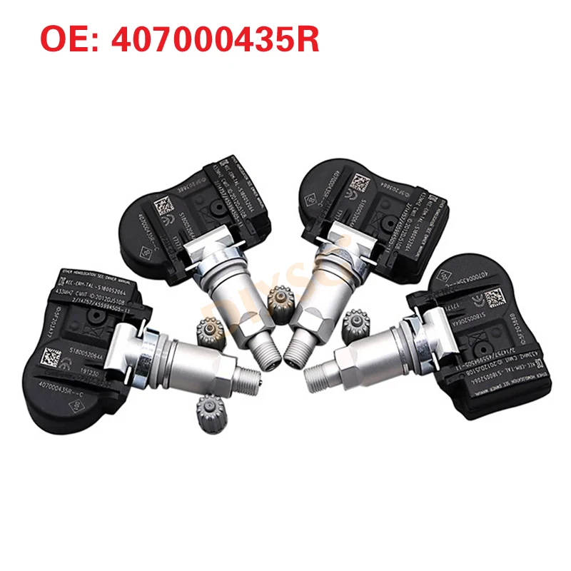 4Pcs Tire Pressure Sensor 407000435R 407003743R for Renault Megane Laguna Fluence Latitude Zoe Scenic 40700-0435R TPMS 433MHz
