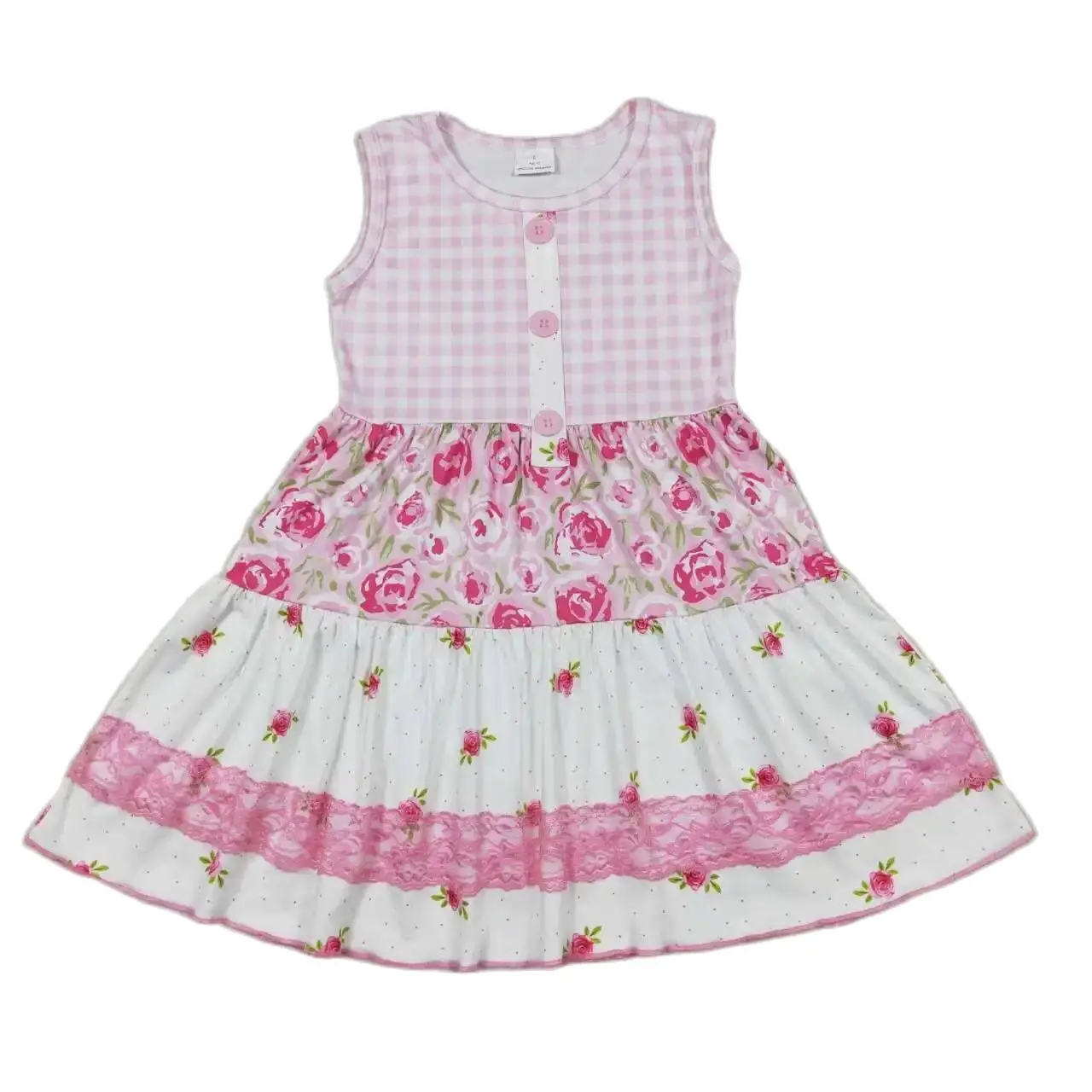 

Boutique Baby Girls cute floral Dress Wholesale Clothing Children Kids Sleeveless pink twirl Skirts New styles summer clothes