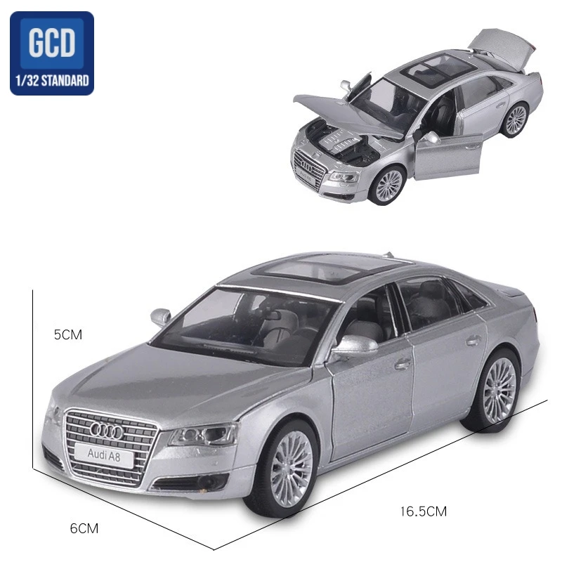 1/32 2021 Audi A8 55 TFSI Quattro Sedan Miniature Diecast Alloy Toy Car Model JKM Premium Collection Gift for Children Boy Kid 3