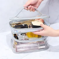 Transparent Cosmetic Bag Female Net Celebrity Large-capacity Travel Girl Portable Portable Waterproof Wash Bag Storage Bag Purse 2