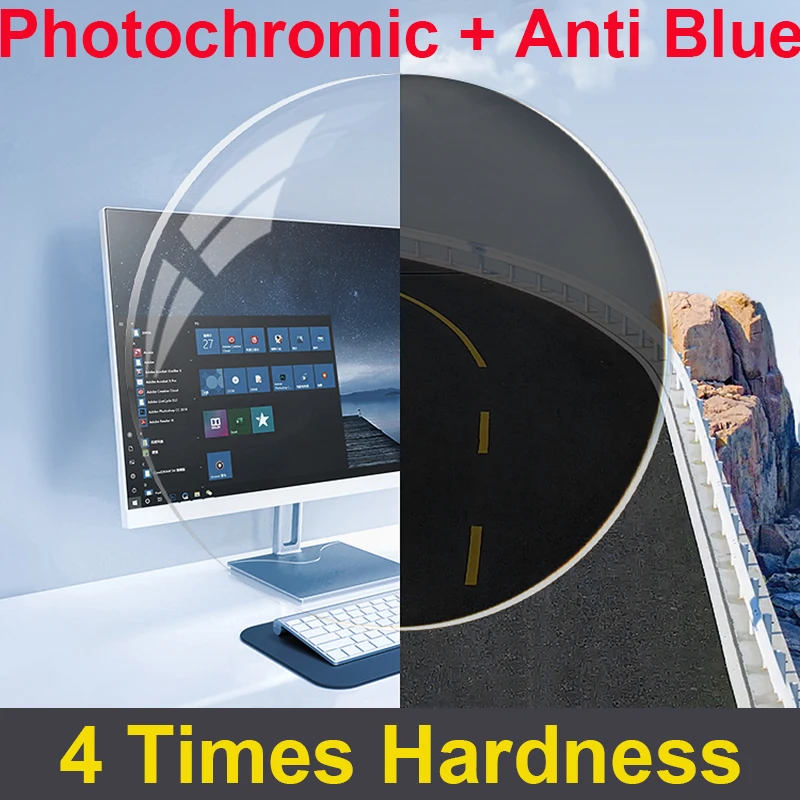 1.61 1.67 1.74 Photochromic Optical Lens MR-8 Anti-Scratch Discoloration Prescription Glass Anti-blue Light Color Change Lenses