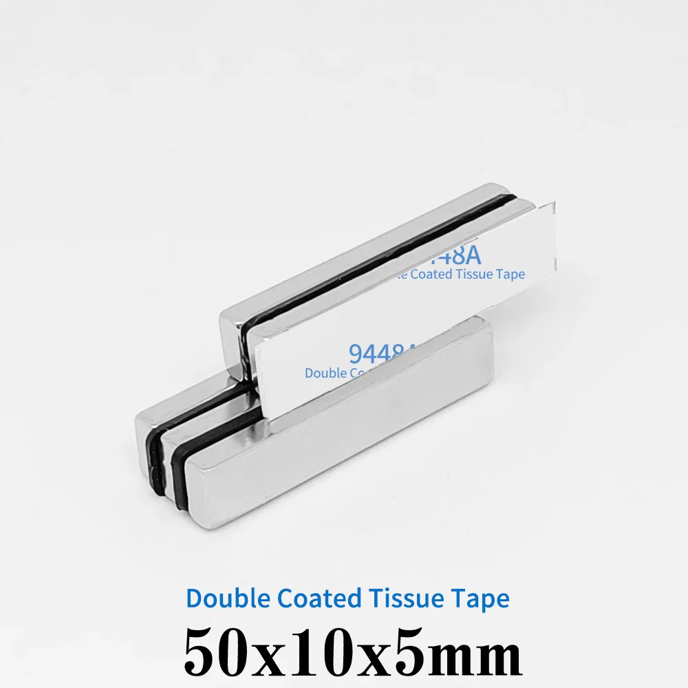 두꺼운 블록 희토류 자석, 양면 접착 테이프, 3M, 50x10x5mm, 50x10x5 네오디뮴 자석