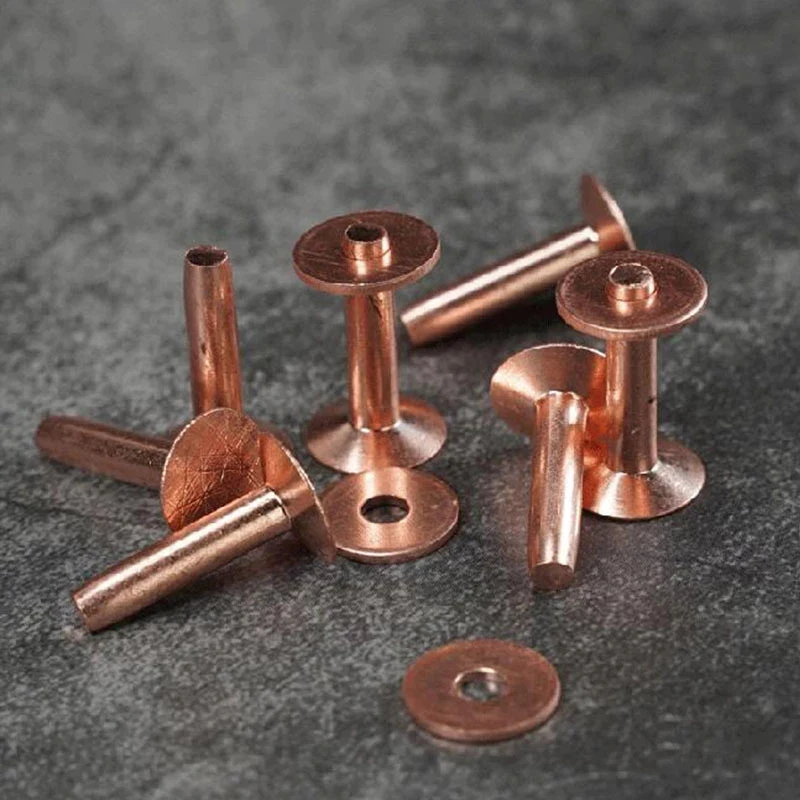 Copper Rivets 10Pcs Solid Brass Riveting Nail Studs For Clothes Belts Luggage Leather Craft Rivet Studs Permanent Tack Fasteners metal rivets,belt strap rivets,copper rivets,metal studs,leather rivets