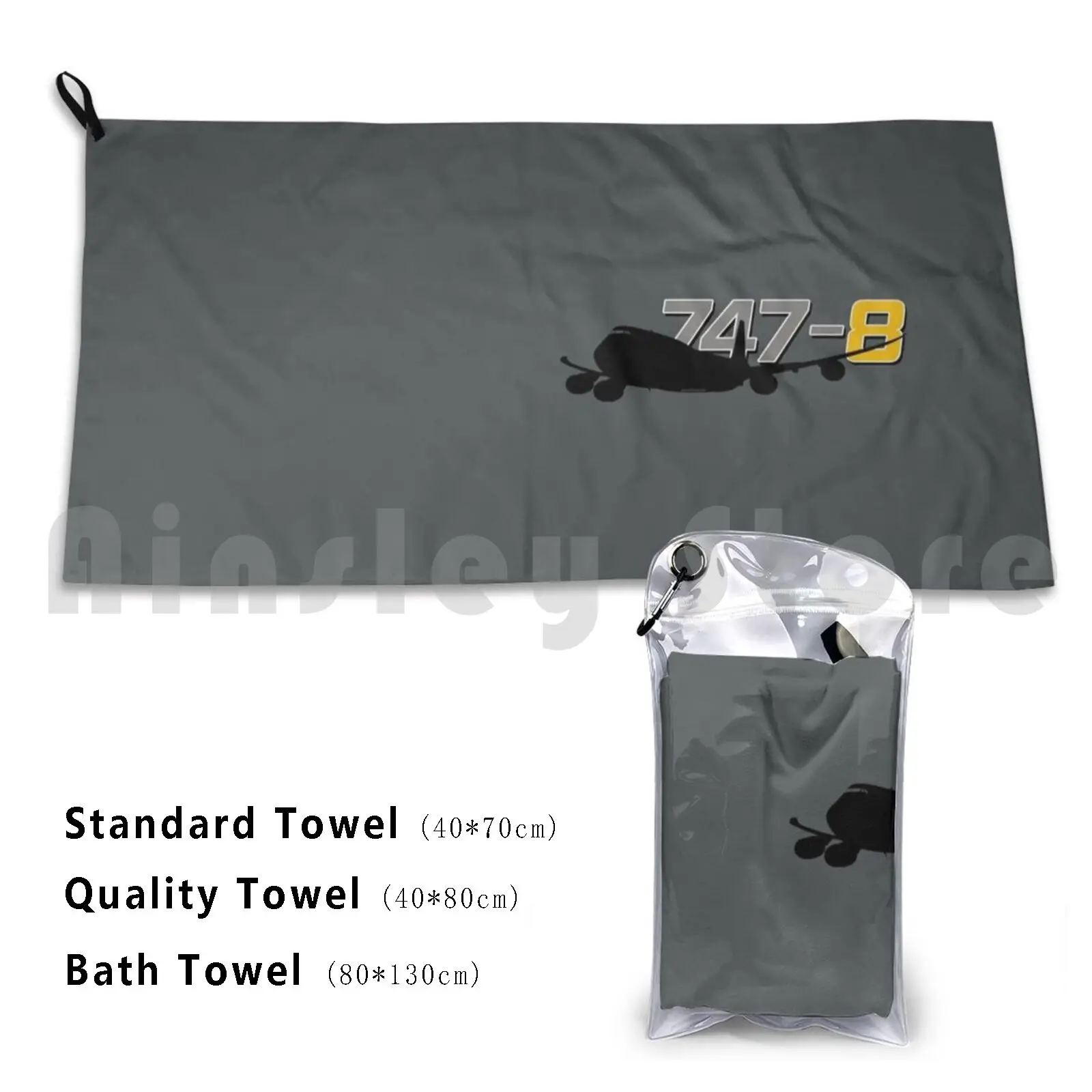 747-8 Jumbo Jet Bath Towel Beach Cushion Jumbo Jet 747 Boeing Plane Travel Pilot Flight Flight Attendant