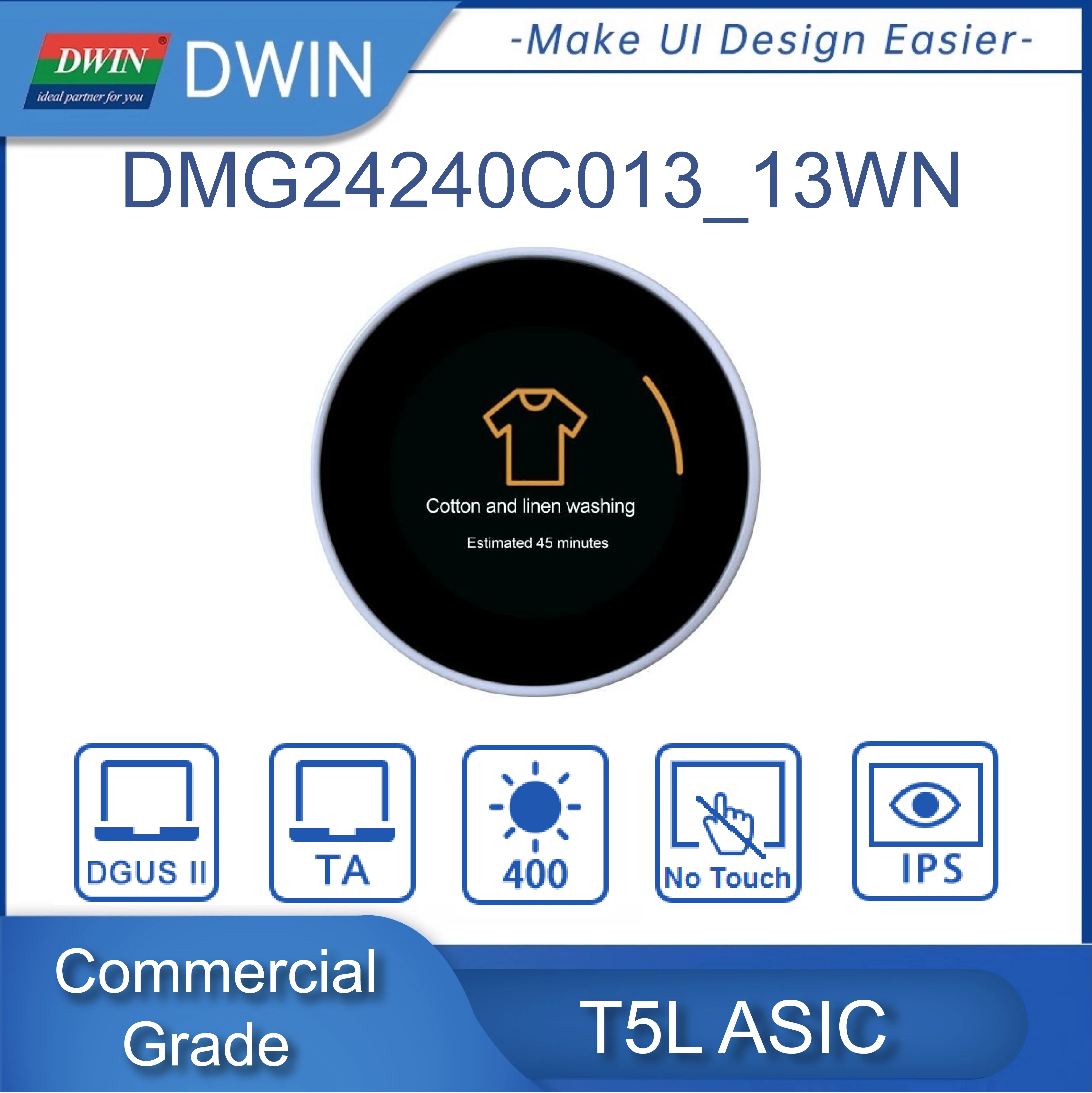 DWIN  240*240  ͸ ġ ũ, ڴ ,  UART HMI LCD ÷, DMG24240C013, C015_13WN, 1.3 ġ, 1.54 ġ