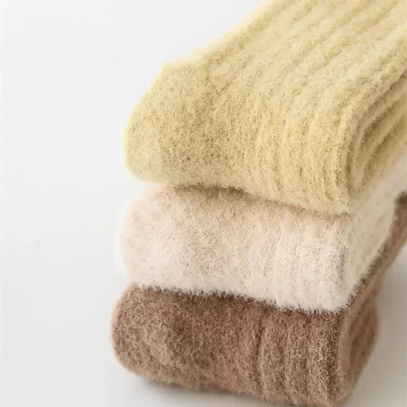 1 Pair Warm Baby Sleeping Sock Simplicity Solid Color Series Calf Sock for Toddler Boy Girl Autumn Winter Thicken Plush cotton socks kids socks baby socks girls socks