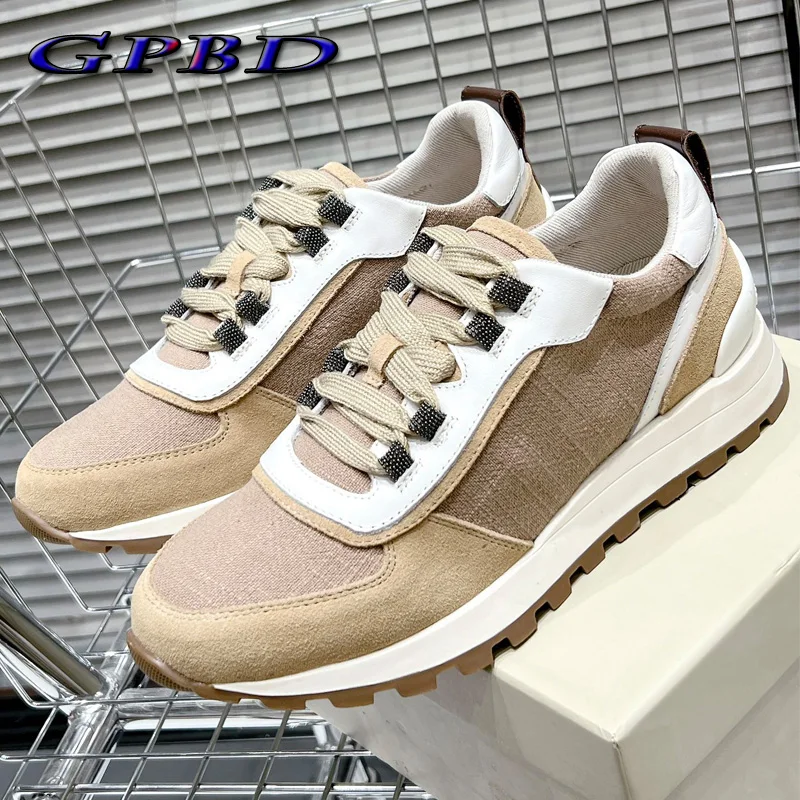 

GPBD Best Quality Ladies Sneakers Real Leather Designer Casual Fashion Women Running Shoes Breathable Sport Shoes For Women
