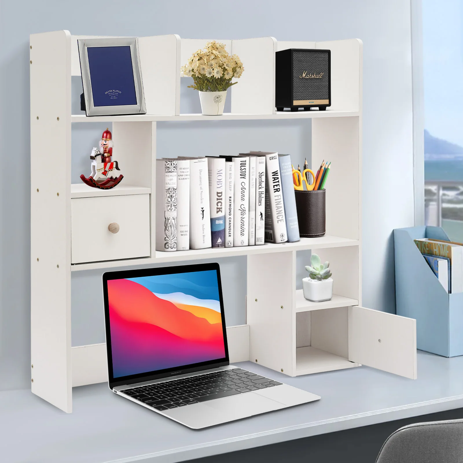 9 Compartments Home Office Desk Organizer Desktop Storage Organizer Study Rooms Offices Bedrooms