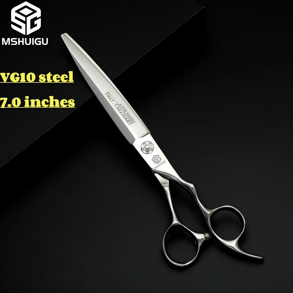 MSHUIGU VG10 전문가용 이발 가위 세트 7인치 다중 게이지 얇은 가위 두꺼운 머리카락 절단에 적합한 미용실 도구