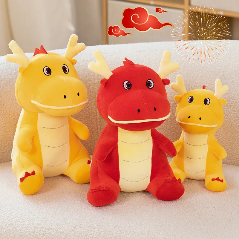 Dragon Doll Plush Toys Attract Wealth PP Cotton Dragon Year Auspicious New Year Dolls As Gifts jedi survival 3d leaf camouflage clothing bionic jungle bird watching hidden auspicious camouflage clothing