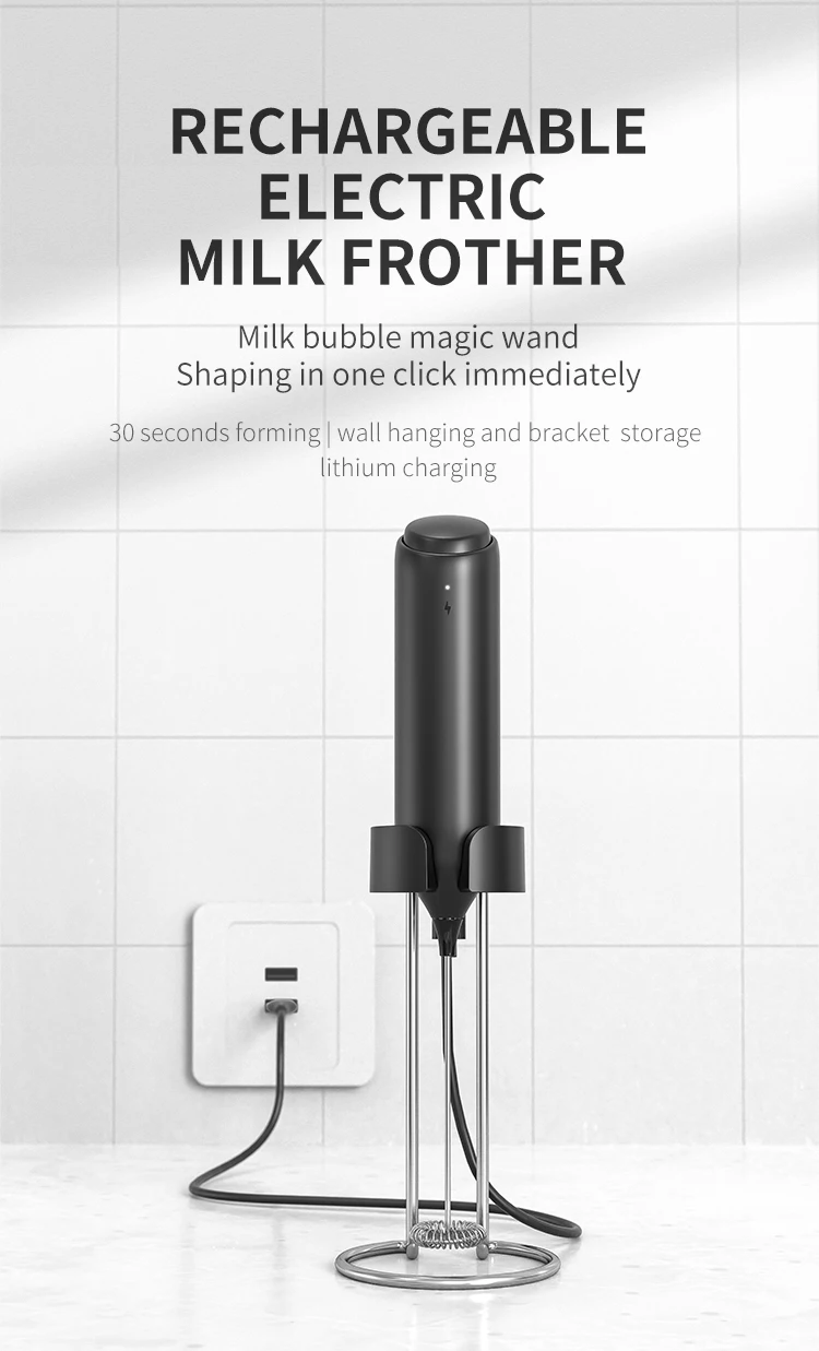 Description Picture 2 of itemWireless Electric Milk Frother Whisk Egg Beater USB Rechargeable Handheld Coffee Blender Milk Shaker Mixer Foamer Food Blender
