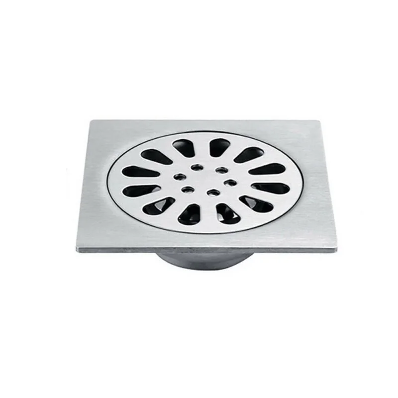 

Square Shower Drain Floor Drain Easy Installation Grid Pattern Perfect Size Removable Cover Stainless Steel Easy Cleaning