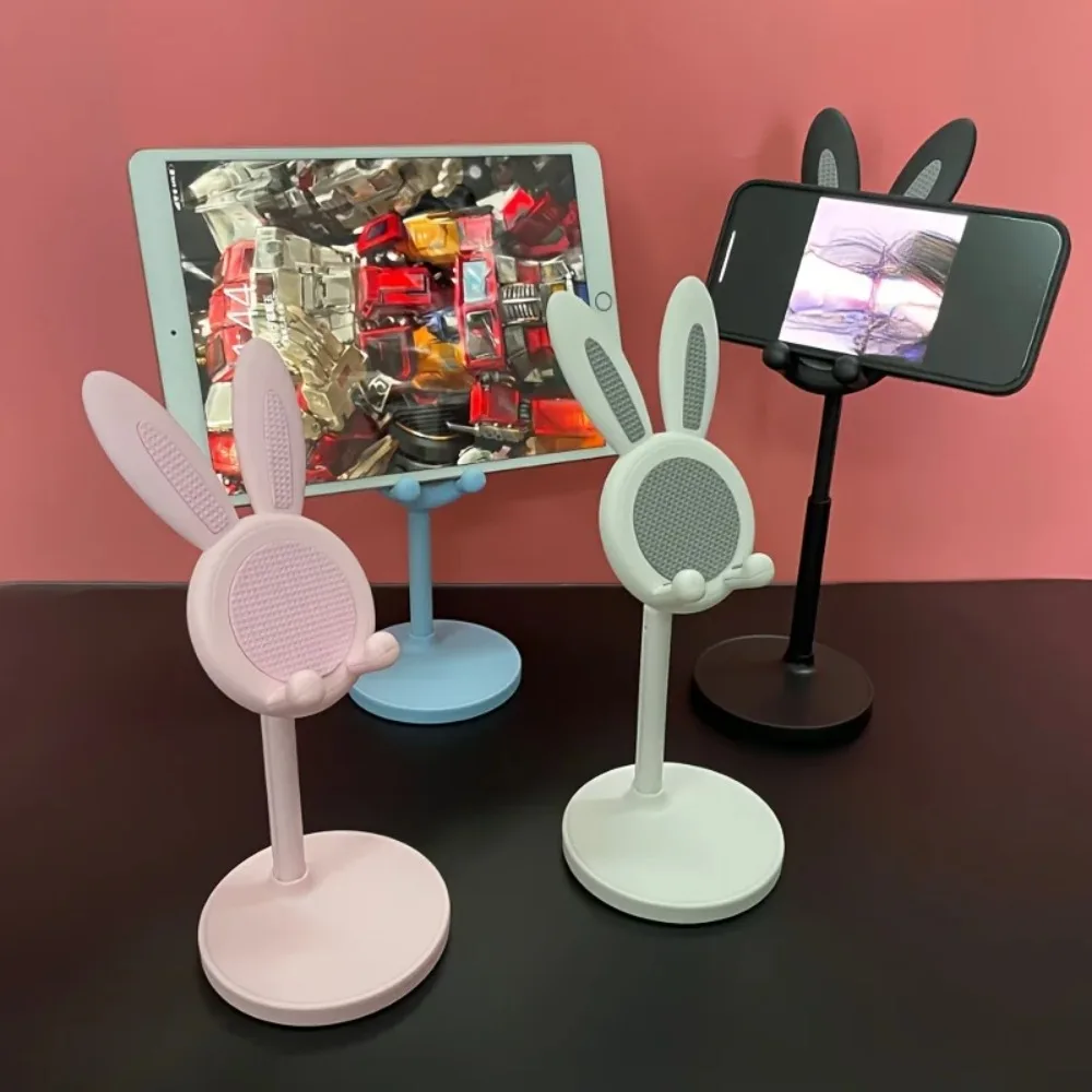 귀여운 토끼 모양 휴대폰 거치대, 높이 조절 가능한 데스크탑 브래킷, 아이폰, 아이패드, 태블릿 스탠드용