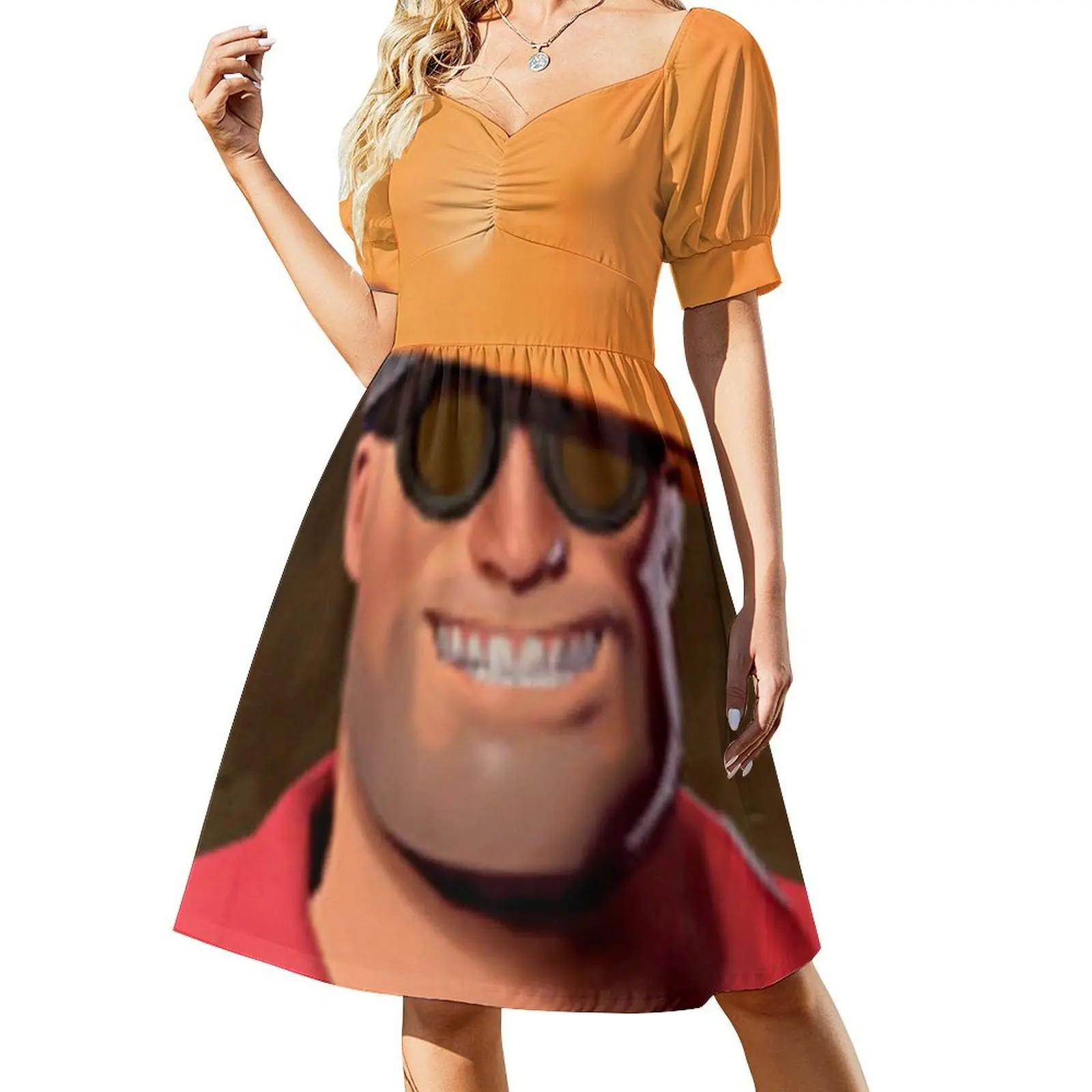 thumbnail image 1 of Vestido de manga corta de ingeniero, vestido de cumpleaños, vestido de verano, vestido diario, 1 of 7