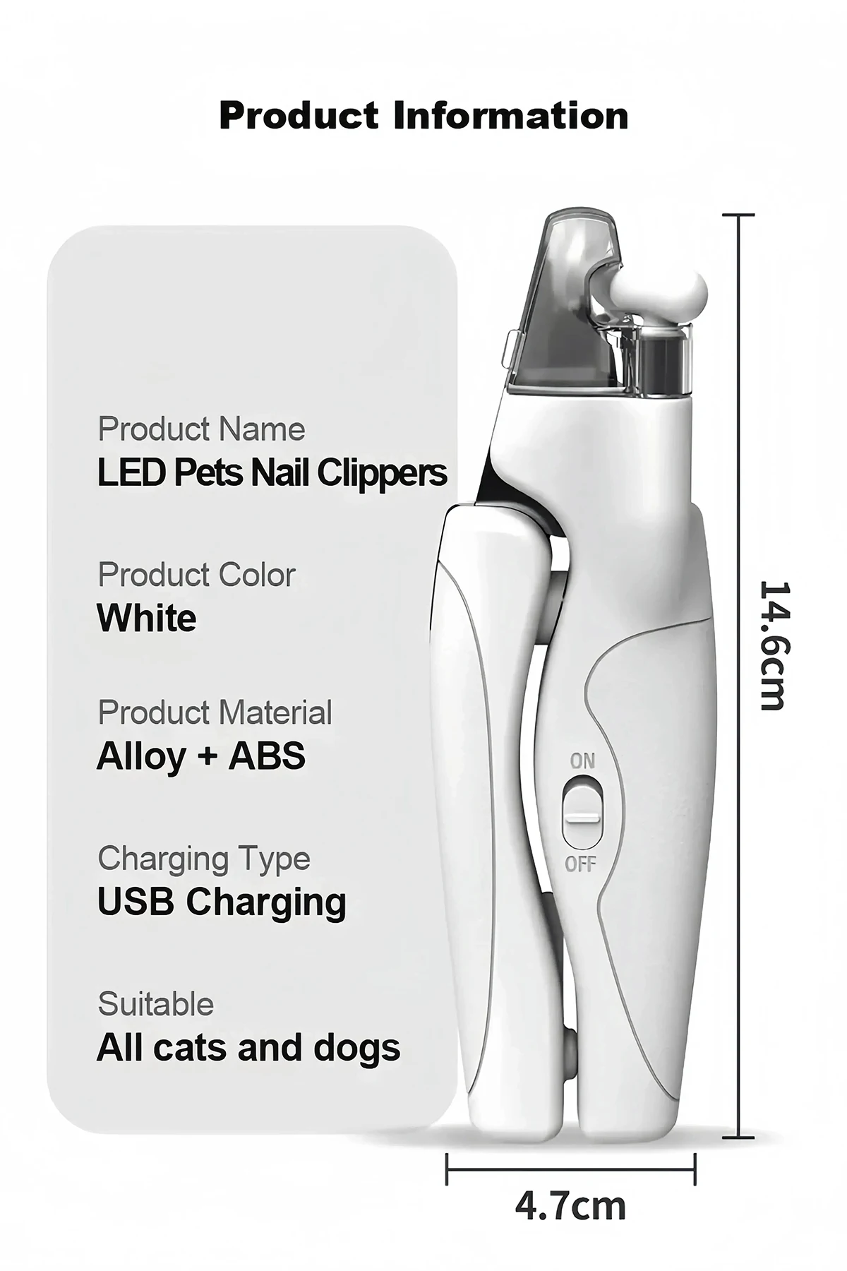 LED Pet Nail Clippers Professional Cats Claw Blood Line Scissors Dog Nail Trimmer Grooming Cutter for Animals Pet Supply pet nail clipper pet nail scissors
