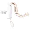 48cm Leather Handle Genuine Cotton Rope Loose Whip Horse Whip Riding Crop Flogger Paddle Slapper Horse Training Dressage Whips 4