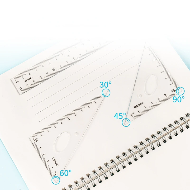 Ruler Protractor Set 4 Pcs/Set Student Mathematics Geometry
