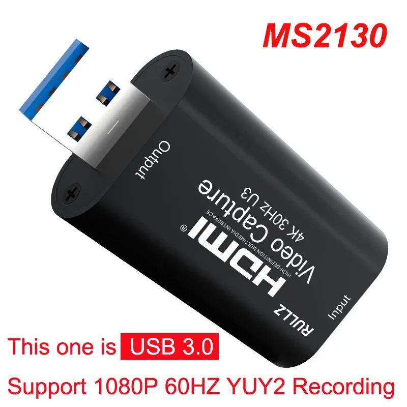Carte d'acquisition vidéo HDMI MS2130, 4K, 30Hz, USB 3.0, boîtier statique  de jeu, 1080p, 60fps