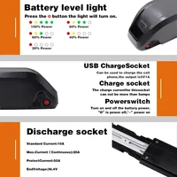 Batterie de vélo électrique 48V 20Ah 15Ah 10Ah Hailong Lithium-Ion pour moteur Bafang BBS02 BBS03 BBSHD 250W 1000W 1800W pleine capacité 3