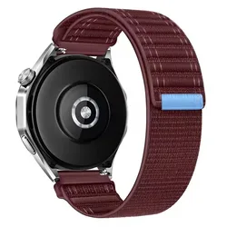 Premium Nylon Loop Strap - Versatile Wristband Bracelet for Smartwatches, Adjustable and Comfortable Fit (Wine Red)