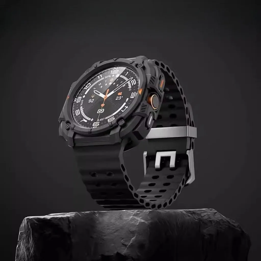 Premium Silicone Sport Band & Protective Case for 47mm Smartwatch - Durable Strap & Bracelet Cover