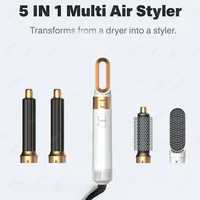 Kit sèche-cheveux et coiffeur 5 en 1, avec brosse à Air chaud professionnelle, fer à friser, lisseur pour friser et lisser 5