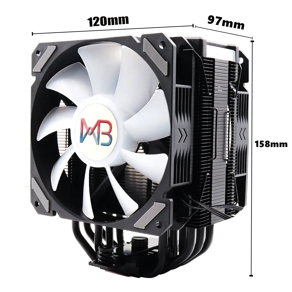 Wovibo Cpu Cooler Fan Tubos de Calor Ventilador Ventilador para Intel 1150 1151 1155 1700 2011 X79 X99 Amd Am3 Am4 Soquete do Radiador - Imagem 2