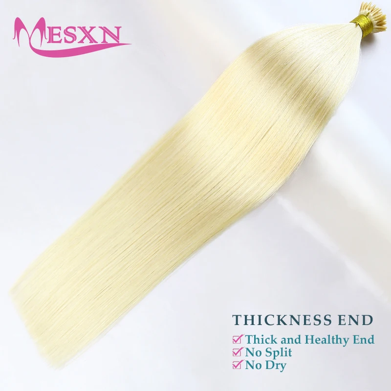 Hair Extensions MESXN Straight I Tip Natural