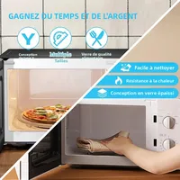 Pièces de rechange pour plaque en verre de micro-ondes de 9,6 pouces/24,4 cm, adaptées aux accessoires de plateau tournant en verre pour micro-ondes rétro de petite taille 3