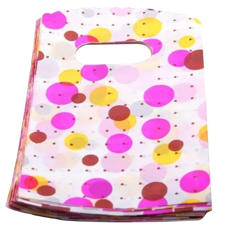 50 Pcs Pretty Mixed Pattern Plastic Gift Bag Shopping Bag Packaging Box Wedding Gift Box for Guests