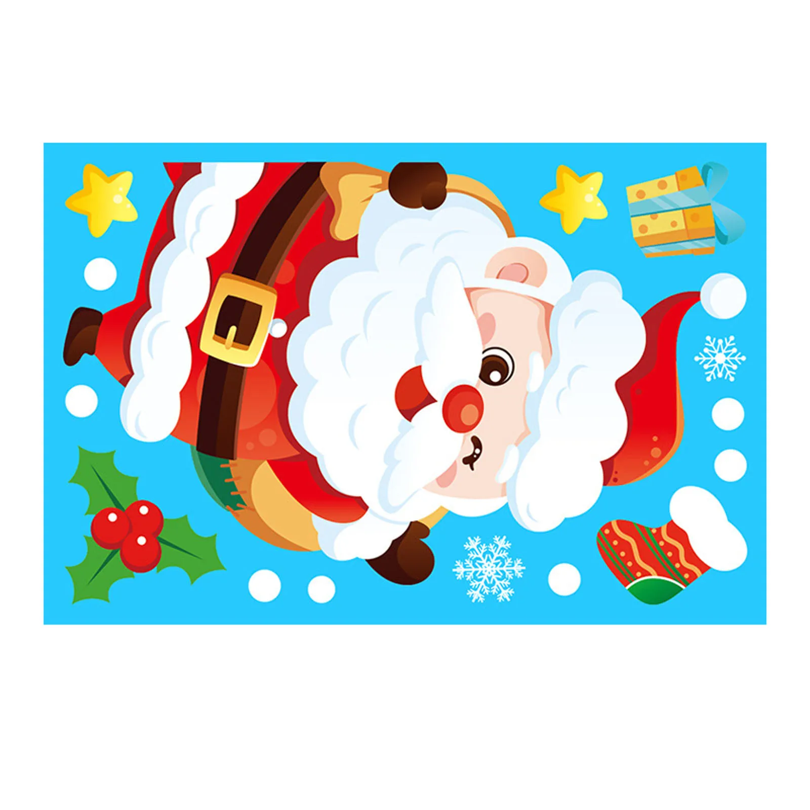 thumbnail image 1 of Removable Christmas Pvc Static Sticker Santa Elk Window Stickers Beautify Snowflake Wall Decals New Year Party Glass Paste, 1 of 5