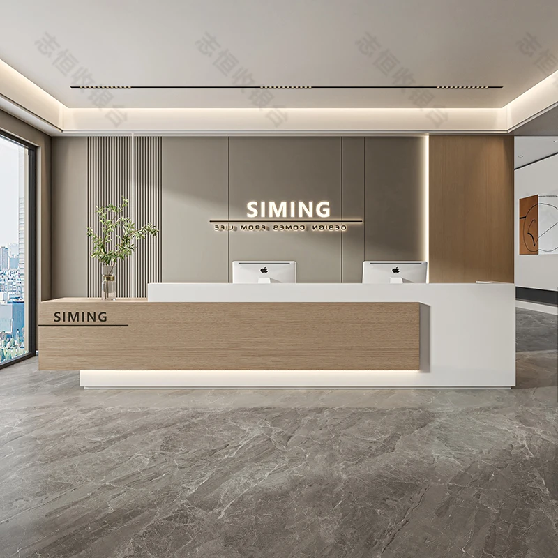 Office Reception Desk Vanity Wooden Study Table Shop Counter Service Desk Front Salon Tocador Mueble Maquillaje Salon Furniture