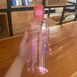 Elegant 700ml Leakproof Water Bottle with Time Scale - Lightweight & Portable for Fitness & Outdoor Adventures (Pink)