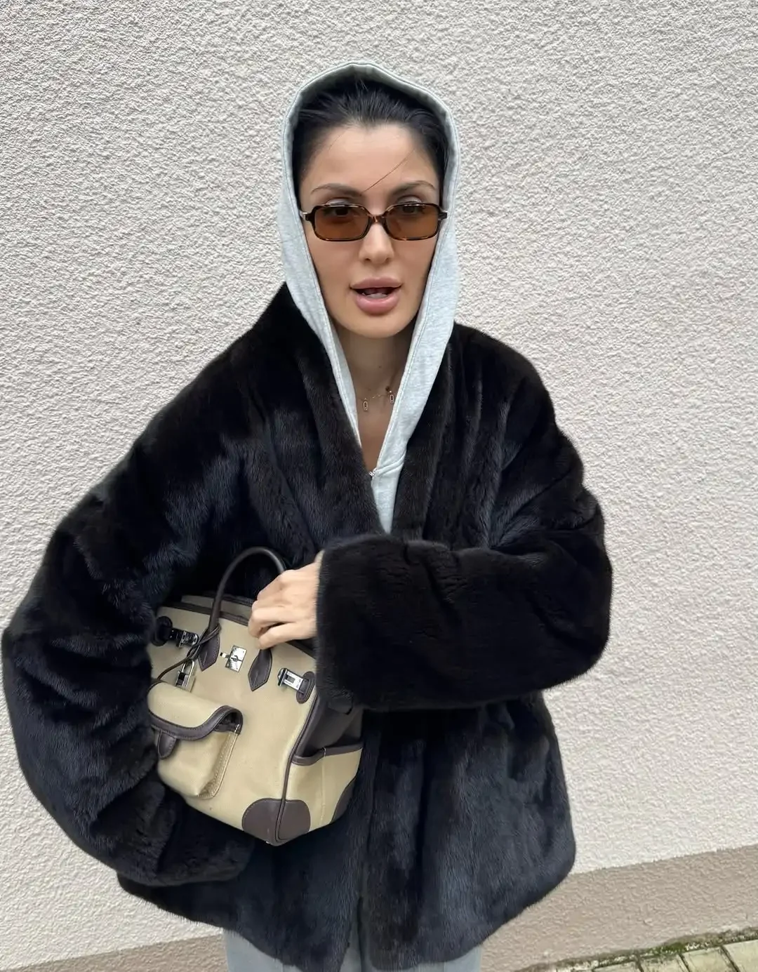 Women Solid Oversized Faux Fur Coat Shawl Collar Open Front Fluffy Thick Furry Jacket 2026 Loose Warm Winter Chic Streetwear New