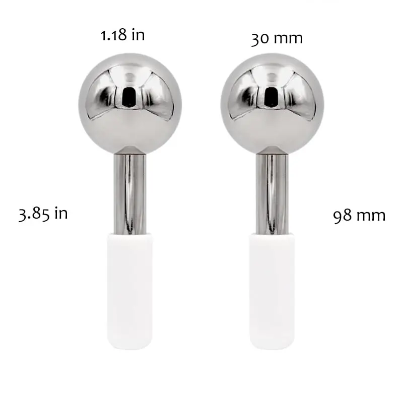 Ice Globes for Face Eyes Stainless Cool Massagers Cold Roller Cooling Globes for Puffiness Sagging Skin Facial Relaxation
