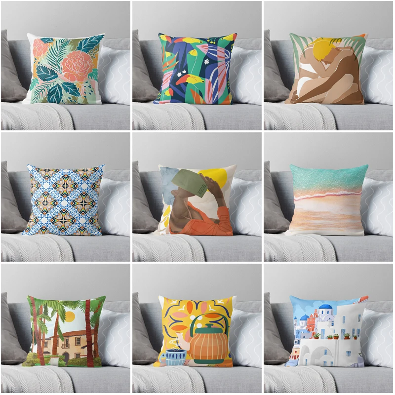 

House Decorative Home Pillowcase for sofa Cushion Cover Modern 45*45 Nordic 40*40cm 40x40cm 50x50 Living Room abstract 60x60