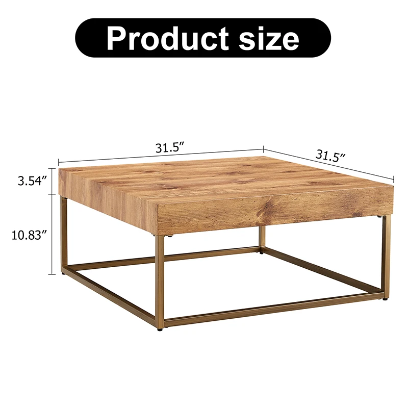 Modern rectangular coffee table, dining table. MDF desktop with metal legs. Suitable for restaurants and living rooms.
