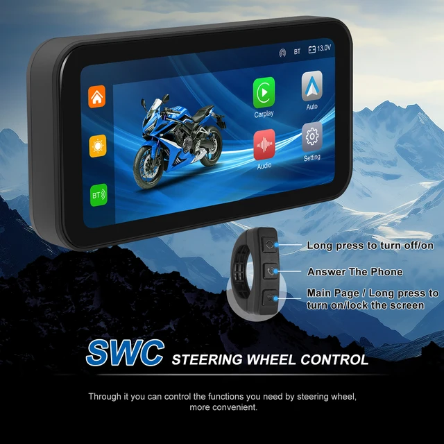 Display Motorbike Carplay 5 Pollici - Impermeabile IP67, Wireless, Per Moto, Con Android Auto - Foto 3