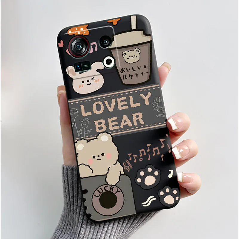 Aesthetic Fashion Cute Cat Black Matte Soft TPU Silicone Phone Casing - Full Protective Cover