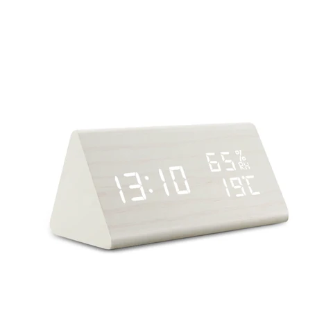 Clock LED Wooden Alarm Clock Table Sound Control Electronic Clocks Desktop USB/AAA Powered Desperadoes Home Table Decor