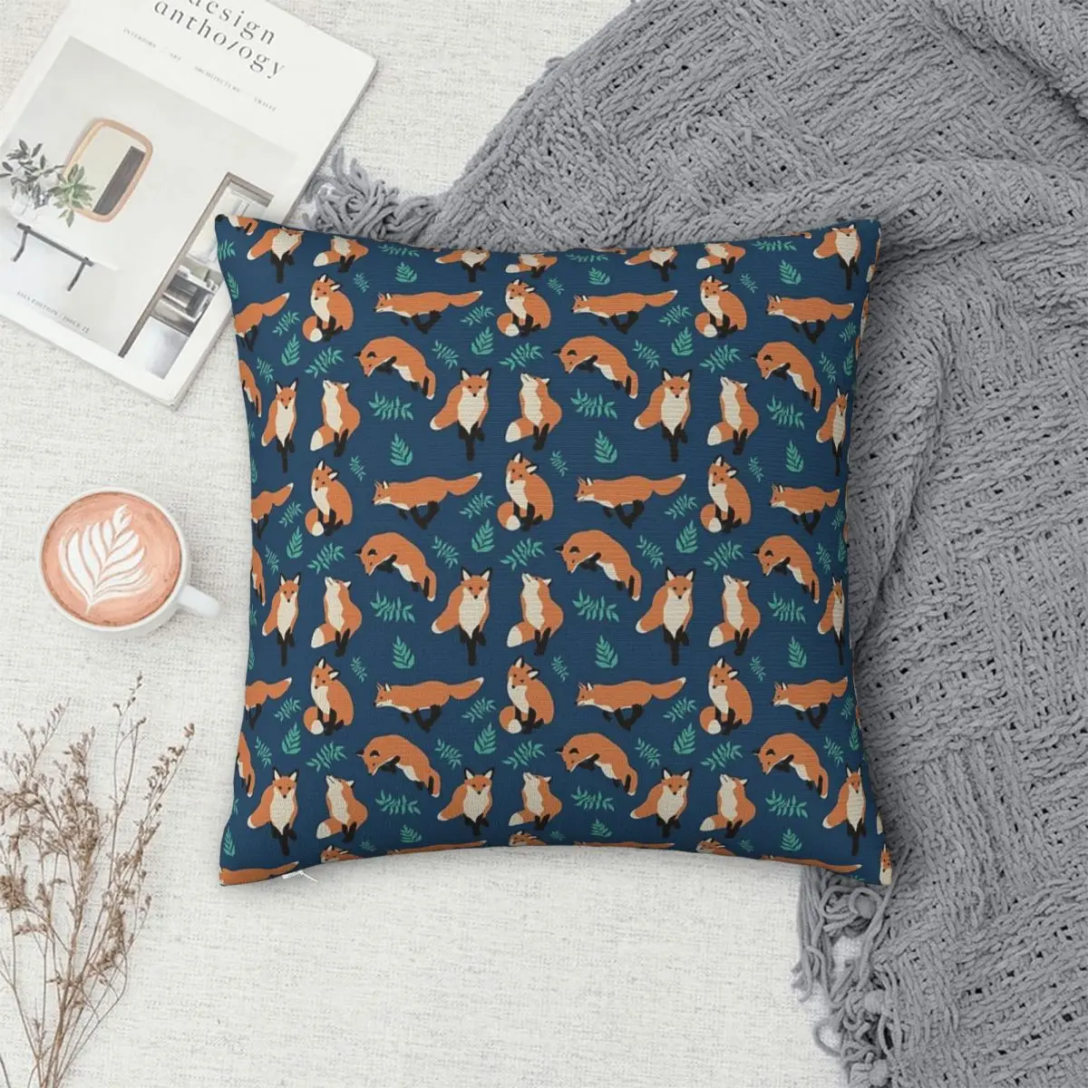 Fox Style Pillowcase Polyester Pillows Cover Cushion Comfort Throw Pillow Sofa Decorative Cushions Used for Home Living Room