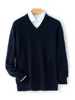 Classic 100% Cashmere Sweater Men V-neck Basic Pullovers Spring Autumn Winter Warm Comfy Cashmere Knitwear High Quality Tops ﻿ 4