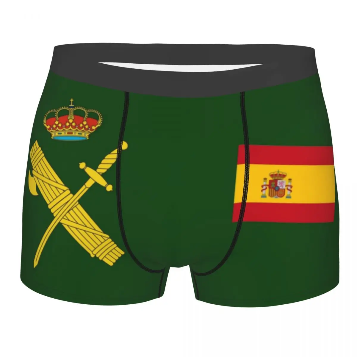 

Flag Of Spain Plus Emblem Civil Guard Boxer Shorts Men 3D Print Male Soft Underwear Panties Briefs