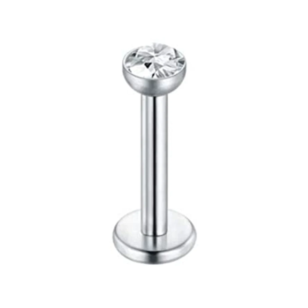7 Pairs 16g Surgical Steel Internally Threaded Micro CZ Gem Top Tragus/Helix/Labret Stud Earrings 6mm 8mm 10mm 12mm