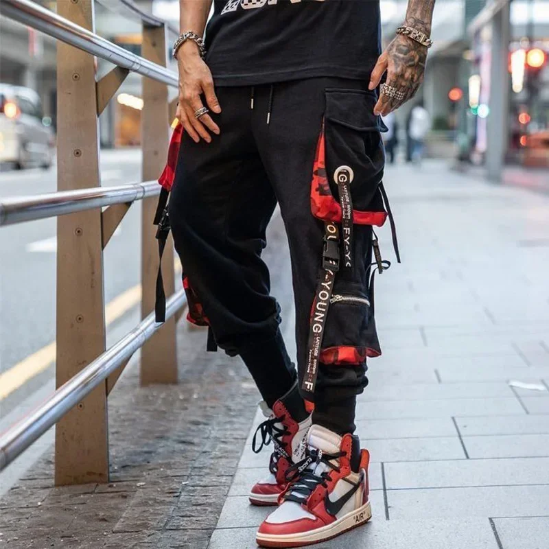 

Брюки-султанки мужские в стиле хип-хоп, уличные черные брюки-карго, модные спортивные штаны в Корейском стиле, мужские рабочие штаны, джоггеры