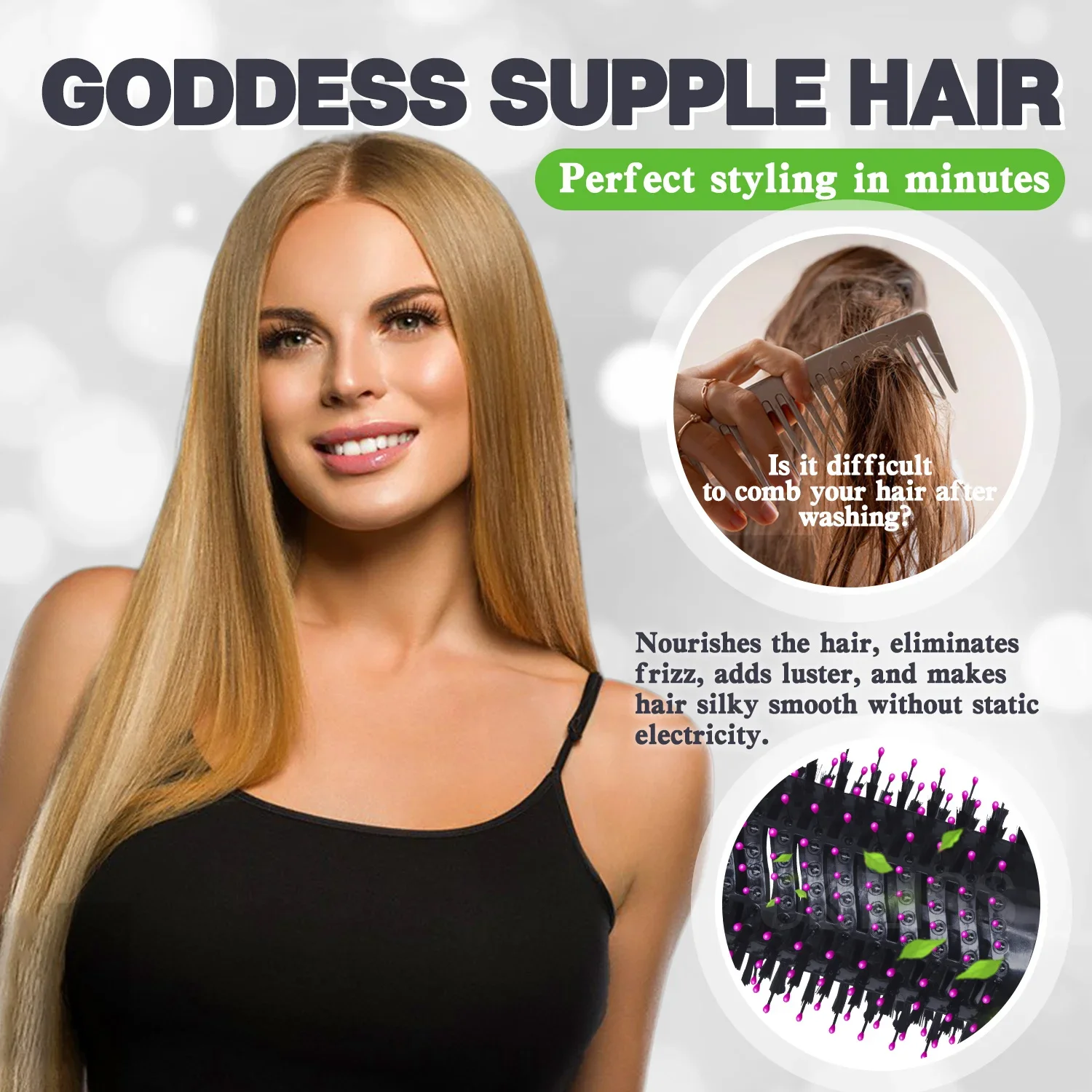 1000W Hair Dryer Hot Air Brush Styler Volumizer Straightener Curler Comb Roller One Step Electric Ion Blow Dryer Brush 3
