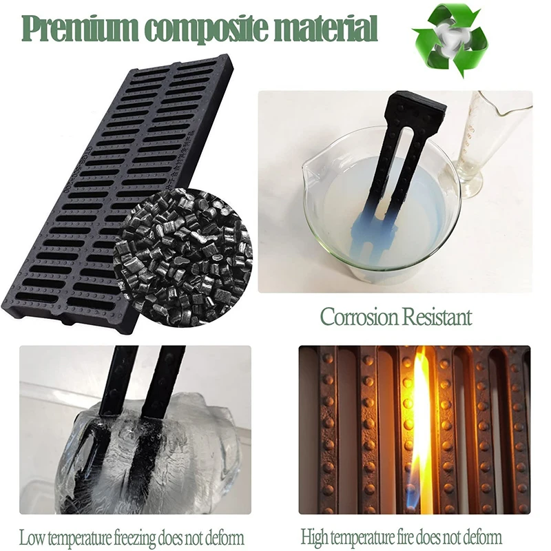 Resin plastic kitchen sewage ditch drainage sewer trench plate grid rainwater grate rectangular manhole cover kitchen sewage grate