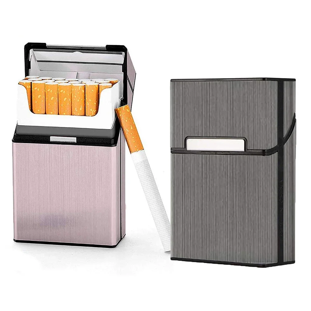 Portable Slim Aluminum Cigarette Case Regular King Size Plastic Cigar Tobacco Holder Box Storage Container Smoking Accessories 6