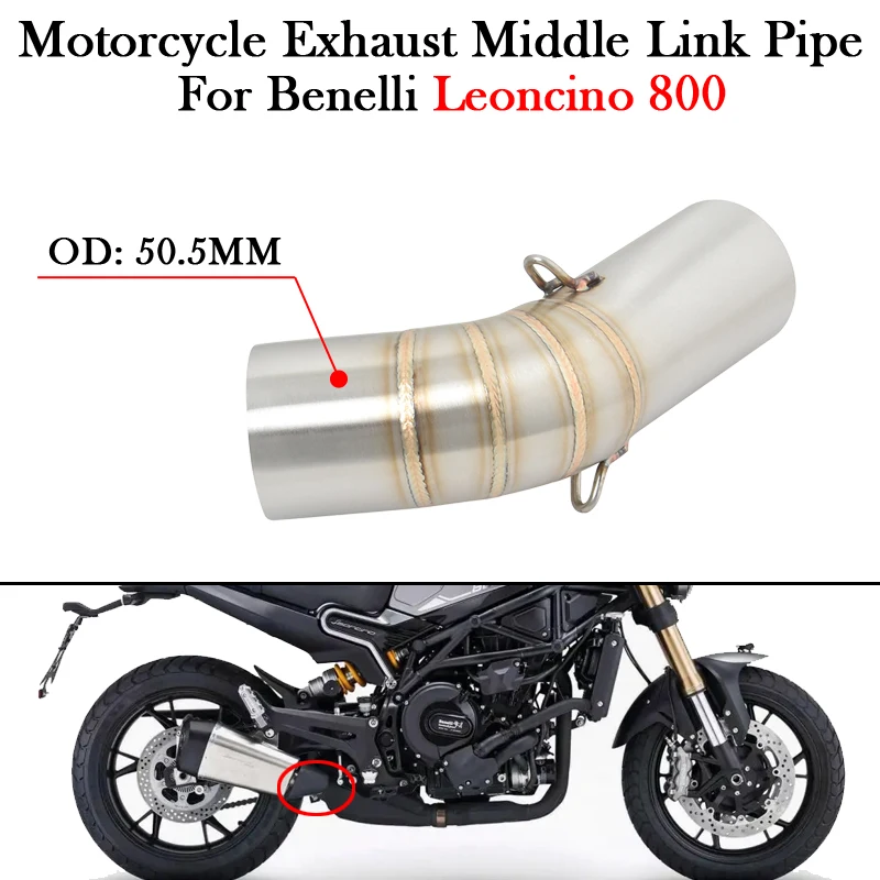 

For Benelli Leoncino 800 Leoncino800 Motorcycle 51MM Exhaust Modify Escape Moto System Stainless Steel Bike Mid Middle Link Pipe