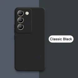Luxury Dual Layer Silicone Armor Phone Case with Lens Protection for VIVO V40 SE 5G (Classic Black)